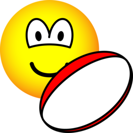 Rugby spelende emoticon